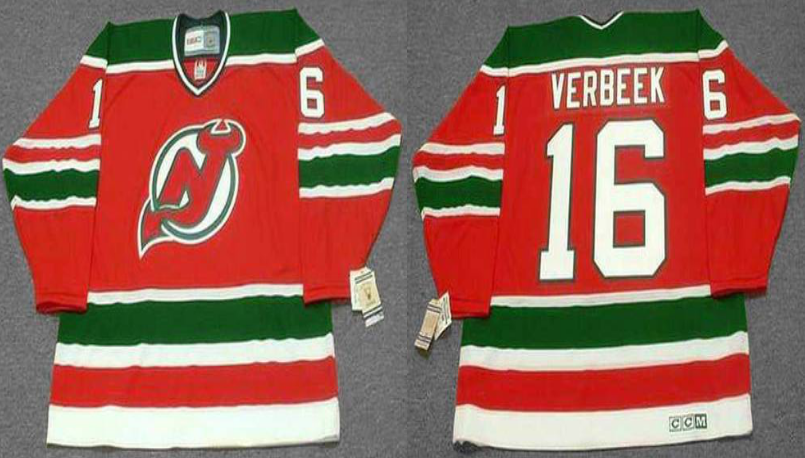 2019 Men New Jersey Devils #16 Verbeek red CCM NHL jerseys->new jersey devils->NHL Jersey